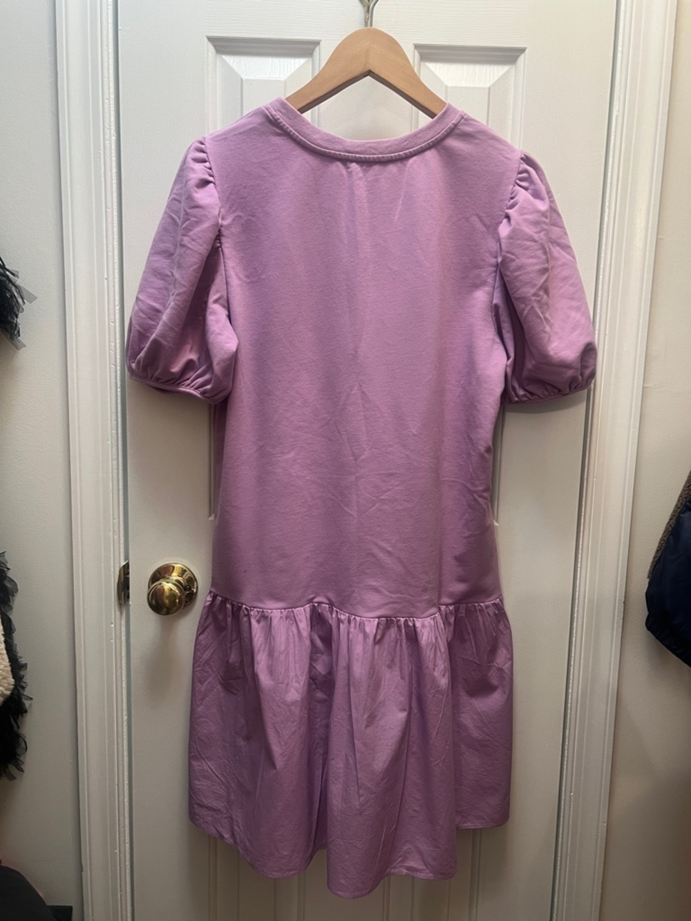 English Factory Lilac Puff Sleeve Tiered Dress -Sz L - Picture 5 of 5